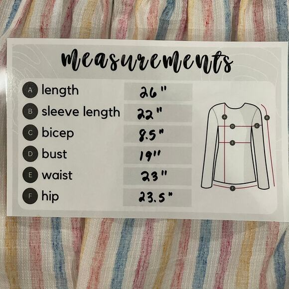 Chaps Small Ruffle Front Blouse Stripe Long Sleeve Square Neck Cotton Blend - Picture 10 of 10